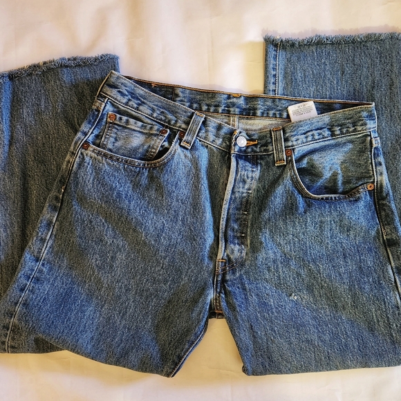 VINTAGE 510 BUTTON FLY LEVI'S cropped 90's size 33 - Picture 3 of 4